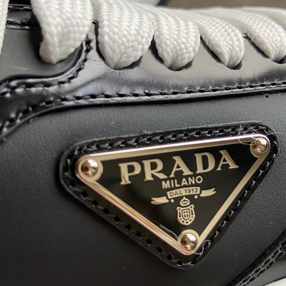 Prada Calzatire Donna Leather Lace-Up Sneakers - Picture 13 of 16